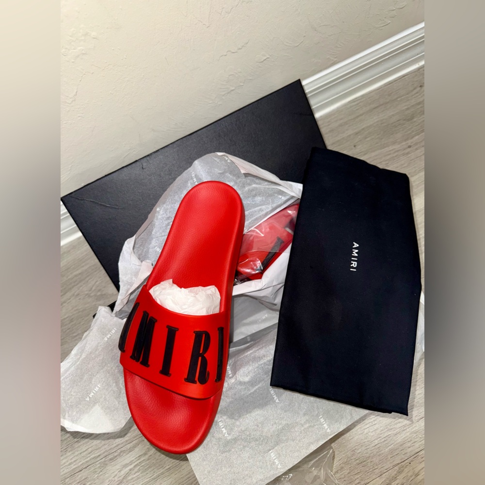 AMIRI Vibrant Red Slide Sandals